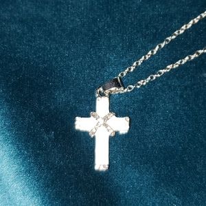 Adjustable mother of peral & silver w Rhinestone